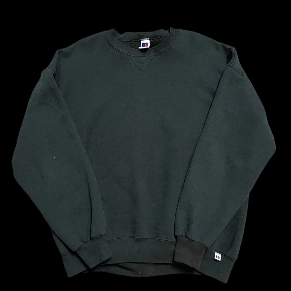 Vintage Russell Athletic black crewneck blank - 2XL